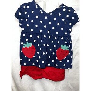 Carters Child Of Mine Strawberry Red White And Blue Outfit. NWT 6-9 Months